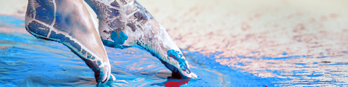 UConn Online Arts Leadership and Cultural Management Graduate Certificate image of dancer's foot in paint.